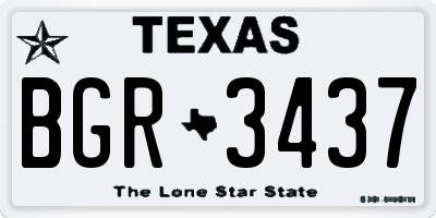 TX license plate BGR3437