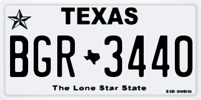 TX license plate BGR3440