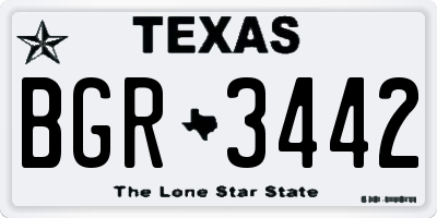 TX license plate BGR3442