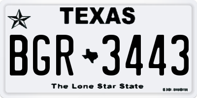 TX license plate BGR3443