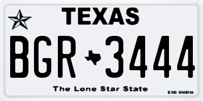 TX license plate BGR3444