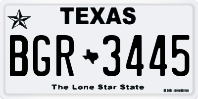 TX license plate BGR3445