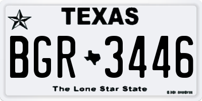 TX license plate BGR3446