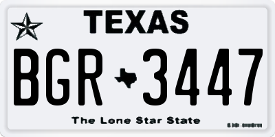 TX license plate BGR3447