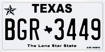 TX license plate BGR3449