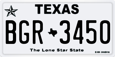 TX license plate BGR3450