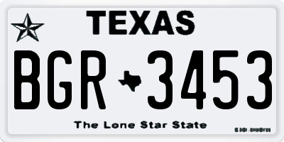 TX license plate BGR3453