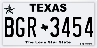 TX license plate BGR3454