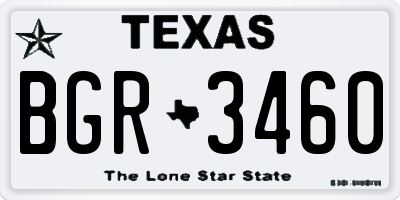 TX license plate BGR3460