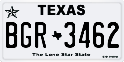 TX license plate BGR3462