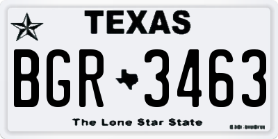 TX license plate BGR3463