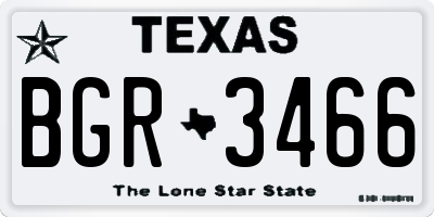 TX license plate BGR3466