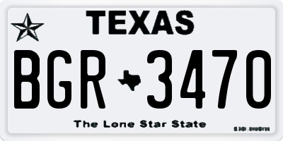 TX license plate BGR3470