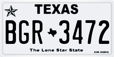 TX license plate BGR3472
