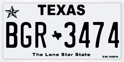 TX license plate BGR3474