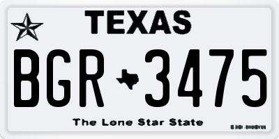TX license plate BGR3475