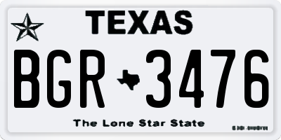TX license plate BGR3476