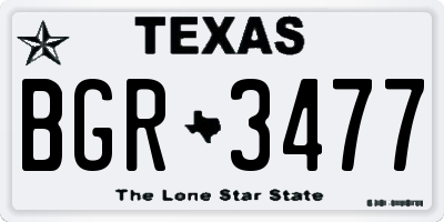 TX license plate BGR3477