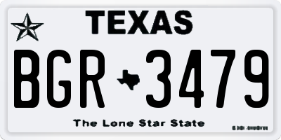 TX license plate BGR3479