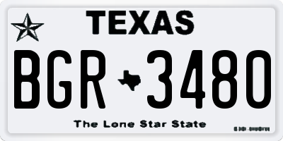 TX license plate BGR3480