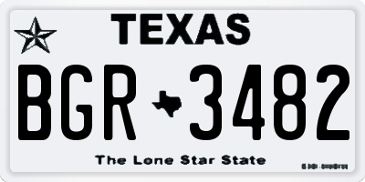 TX license plate BGR3482