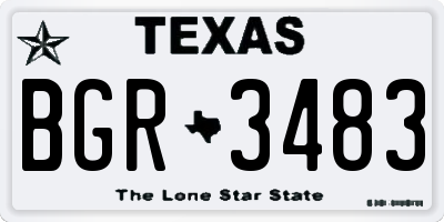 TX license plate BGR3483