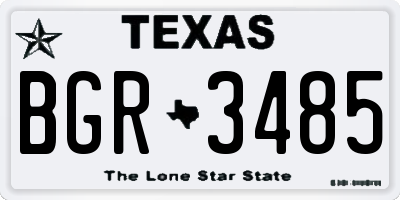 TX license plate BGR3485