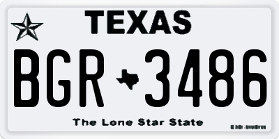 TX license plate BGR3486