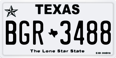TX license plate BGR3488
