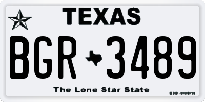 TX license plate BGR3489