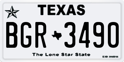 TX license plate BGR3490
