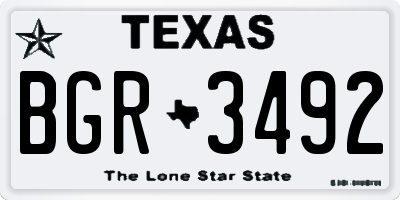 TX license plate BGR3492