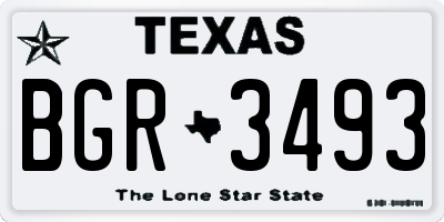 TX license plate BGR3493