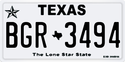 TX license plate BGR3494
