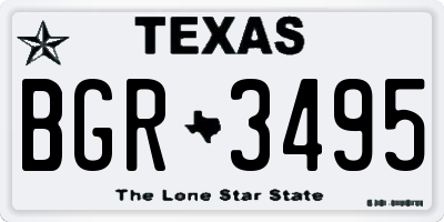 TX license plate BGR3495