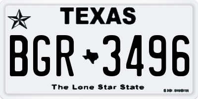 TX license plate BGR3496