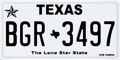 TX license plate BGR3497