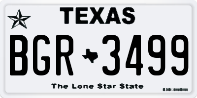 TX license plate BGR3499