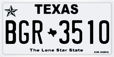 TX license plate BGR3510