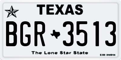 TX license plate BGR3513