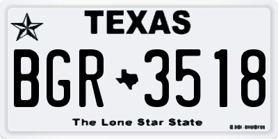 TX license plate BGR3518