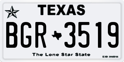 TX license plate BGR3519