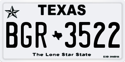 TX license plate BGR3522