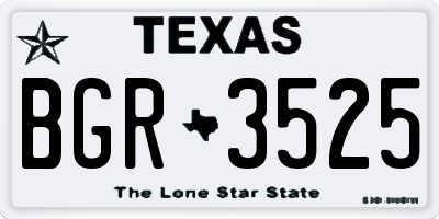 TX license plate BGR3525