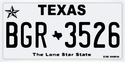 TX license plate BGR3526