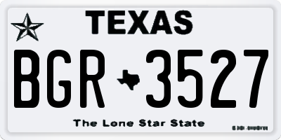 TX license plate BGR3527