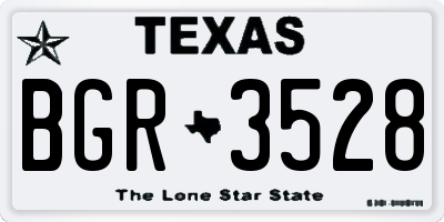 TX license plate BGR3528