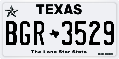 TX license plate BGR3529