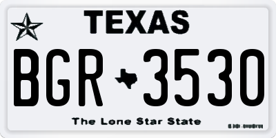 TX license plate BGR3530