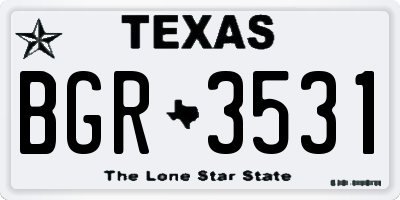 TX license plate BGR3531